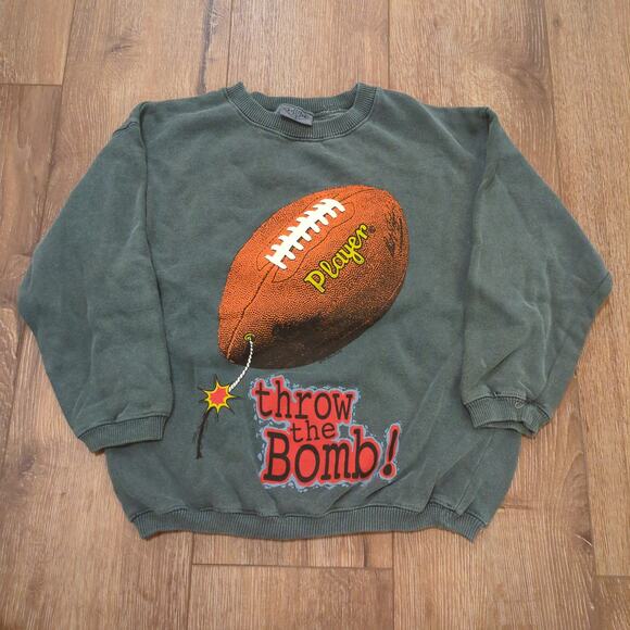 VTG Hank Player Boy's Size 5-6 Sweatshirt Football Graphic Made in USA - Picture 1 of 8